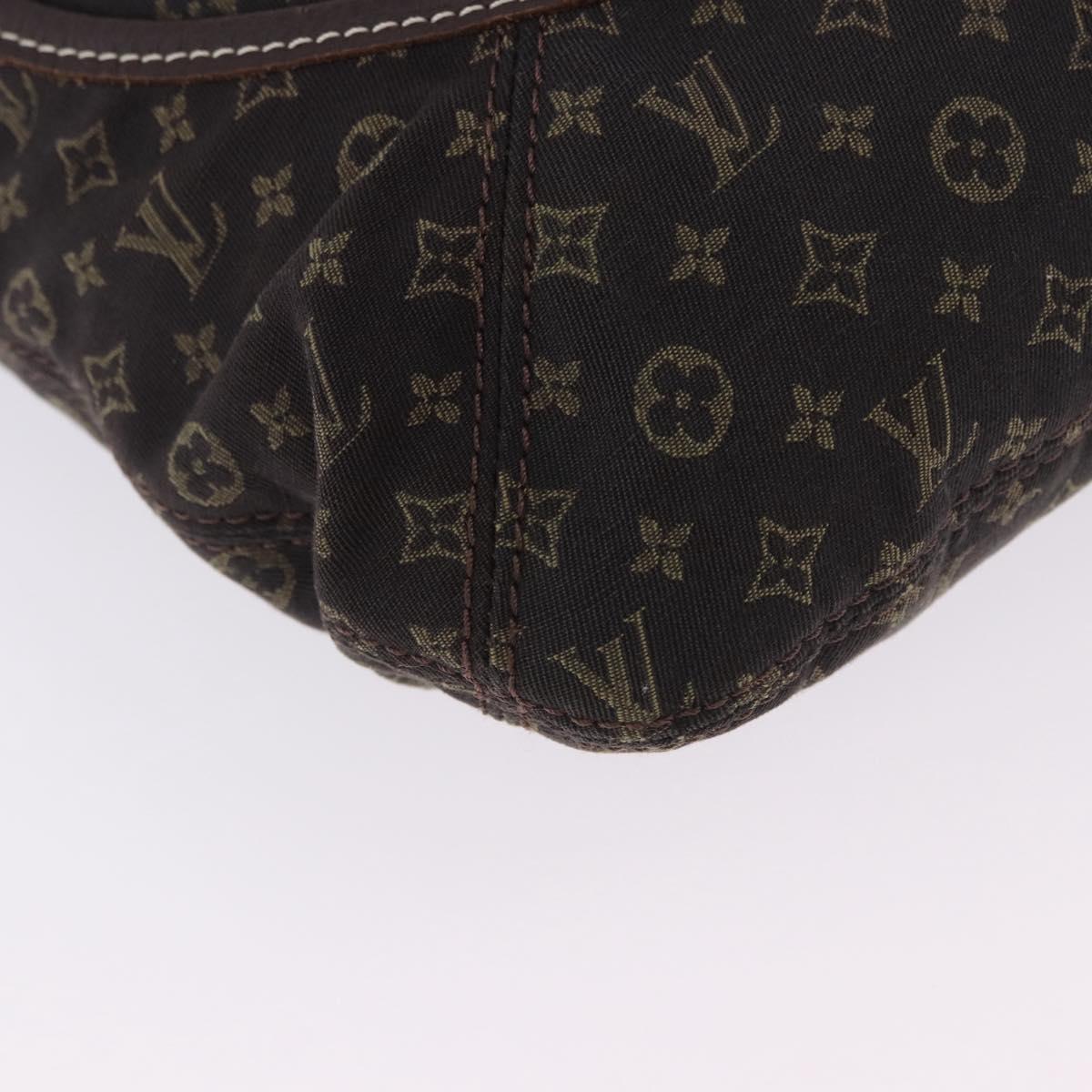 LOUIS VUITTON Monogram Mini Lin Manon MM Bag Brown Ebene M95619 LV Auth ki6848V