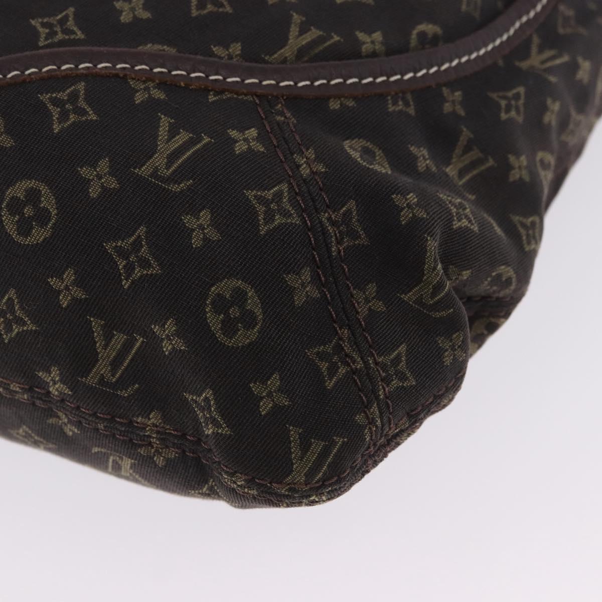 LOUIS VUITTON Monogram Mini Lin Manon MM Bag Brown Ebene M95619 LV Auth ki6848V