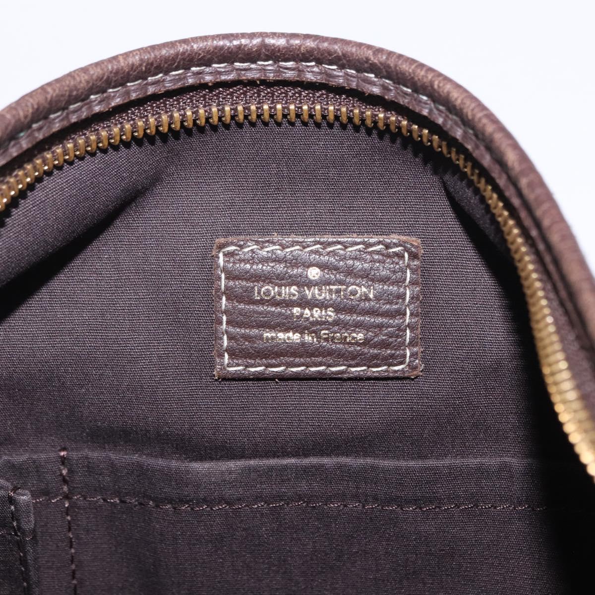 LOUIS VUITTON Monogram Mini Lin Manon MM Bag Brown Ebene M95619 LV Auth ki6848V