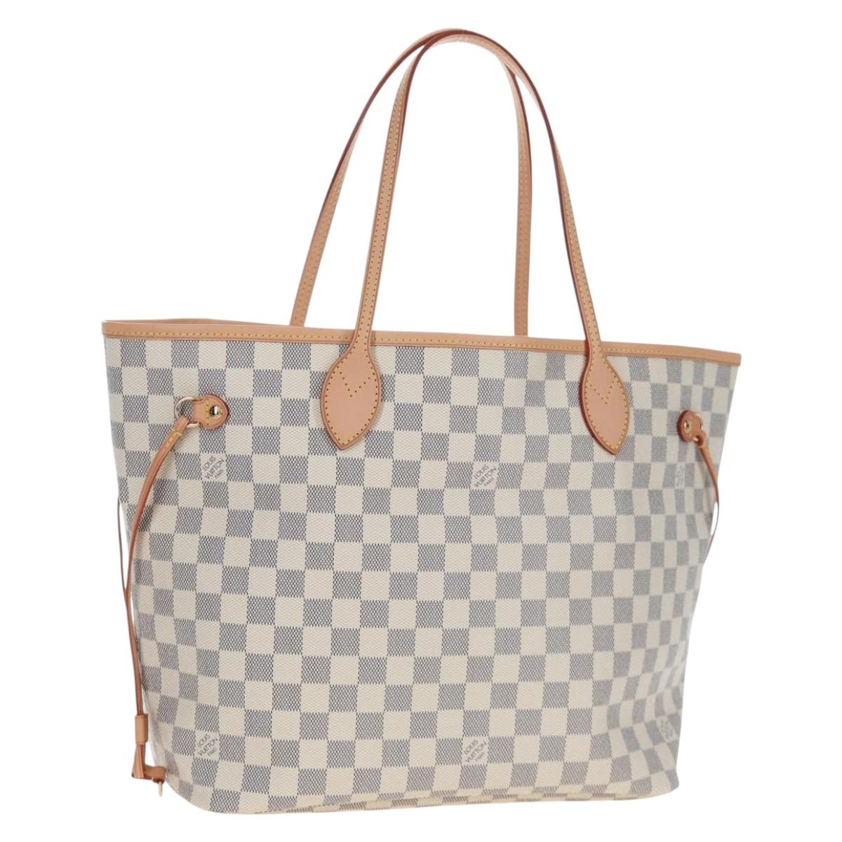 LOUIS VUITTON Damier Azur Neverfull MM Tote Bag N51107 LV Auth ki6852M