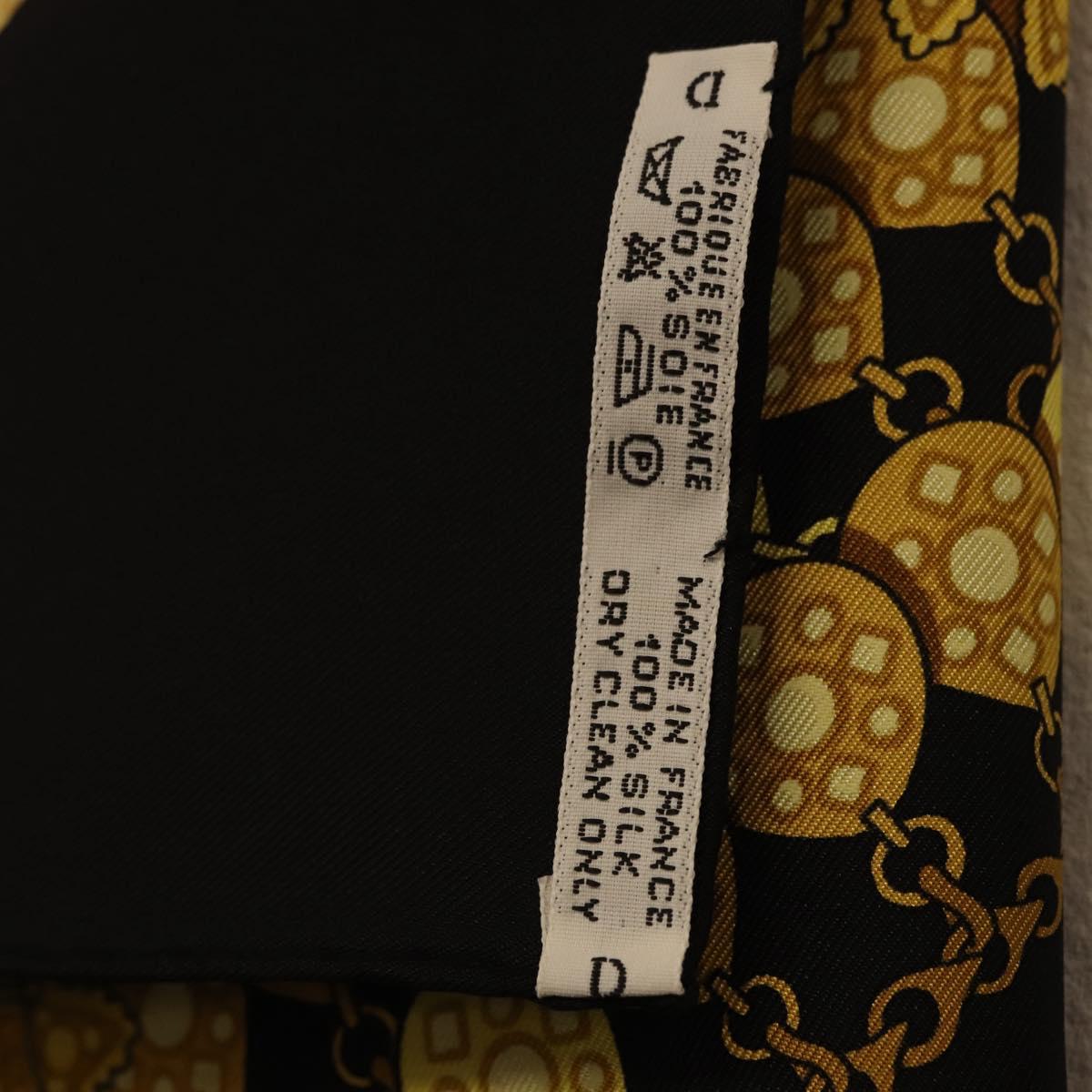 HERMES Carre 90 Scarf Silk ""KOSMIMA"" Black Auth ki6856
