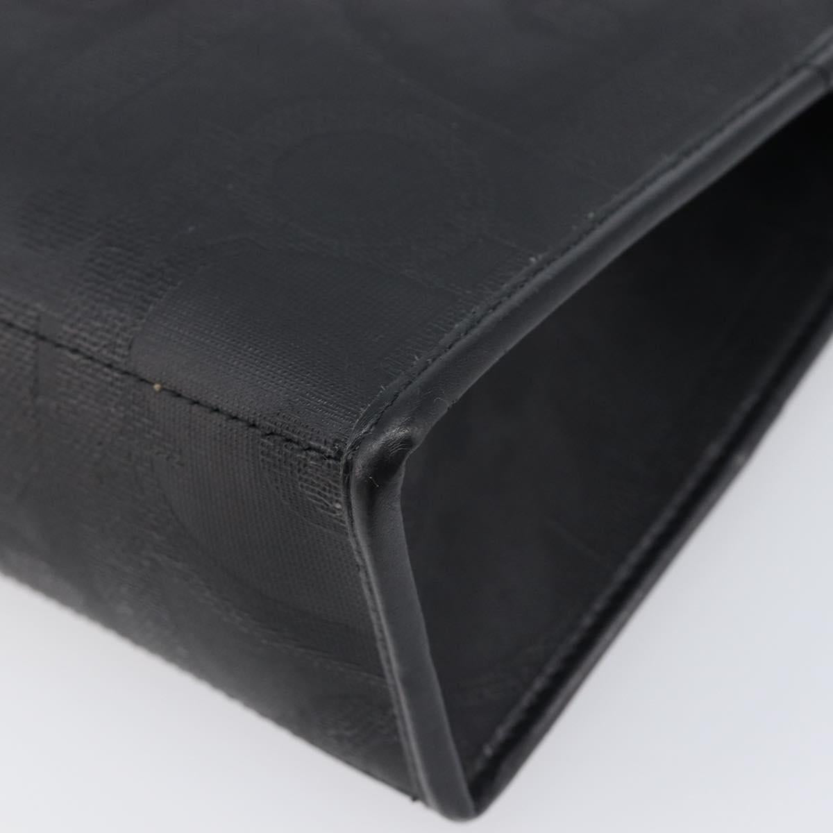 Christian Dior Trotter Canvas Clutch Bag PVC Black Gold Auth ki6859A