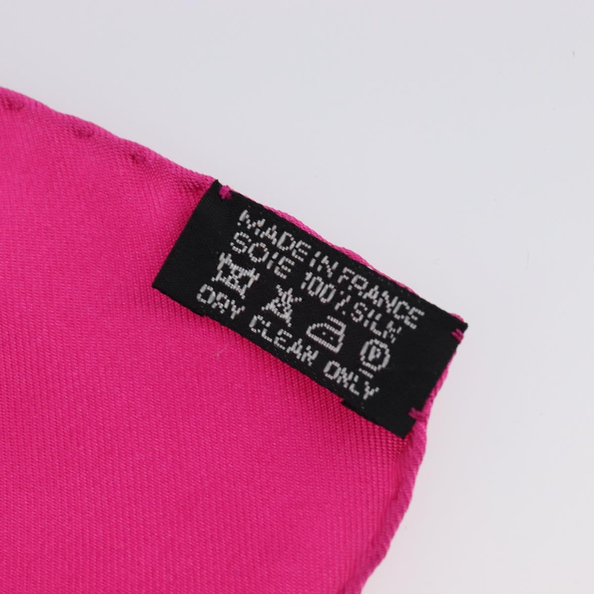HERMES Carre 90 Scarf Silk Pink ""LA DANSE DU CHEVAL MARAWARI"" Auth ki6868M