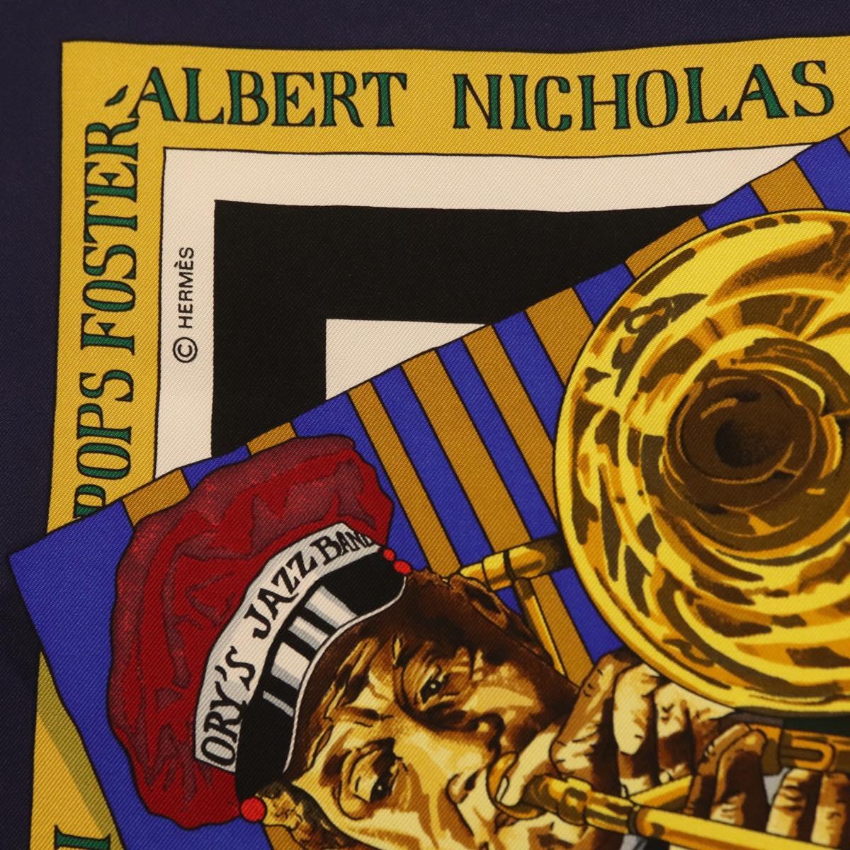 HERMES Carre 90 Scarf ""THE ORIGINAL NEWOREANS CREOLE JAZZ 1923"" Auth ki6870M