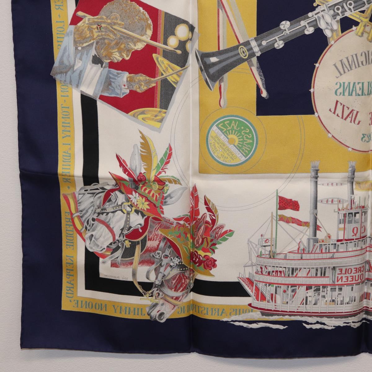 HERMES Carre 90 Scarf ""THE ORIGINAL NEWOREANS CREOLE JAZZ 1923"" Auth ki6870M