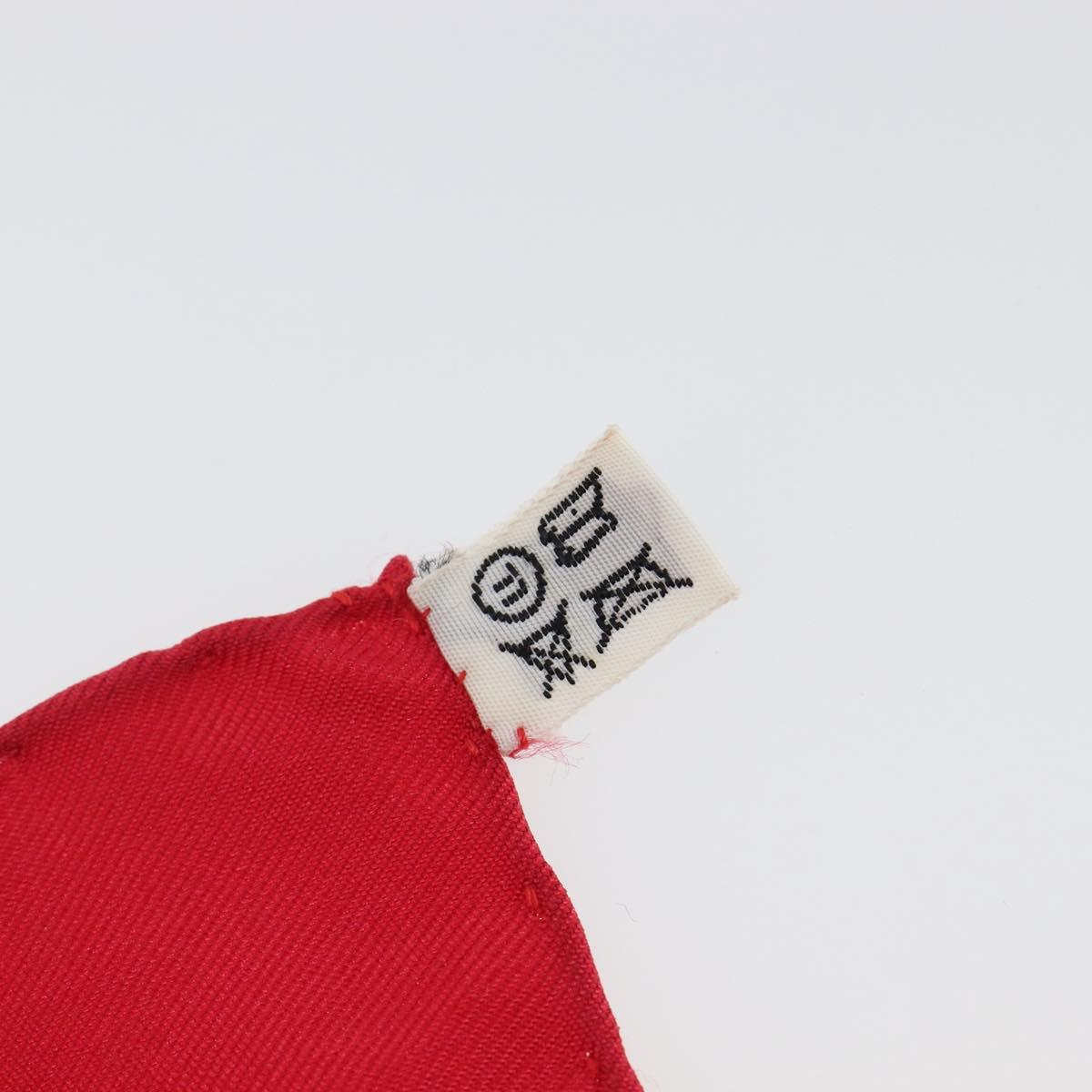 HERMES Carre 90 Scarf Silk Red White ""LA PROMENADE DE LONGCHAMPS"" Auth ki6873M