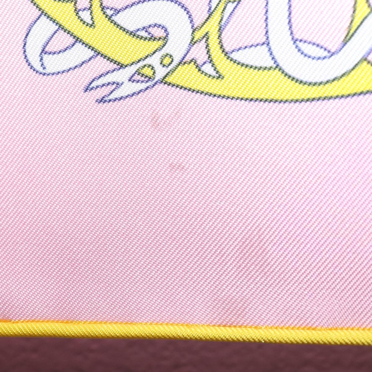 HERMES Carre 90 Scarf Silk Pink Yellow ""La Folle Parade"" Auth ki6876M
