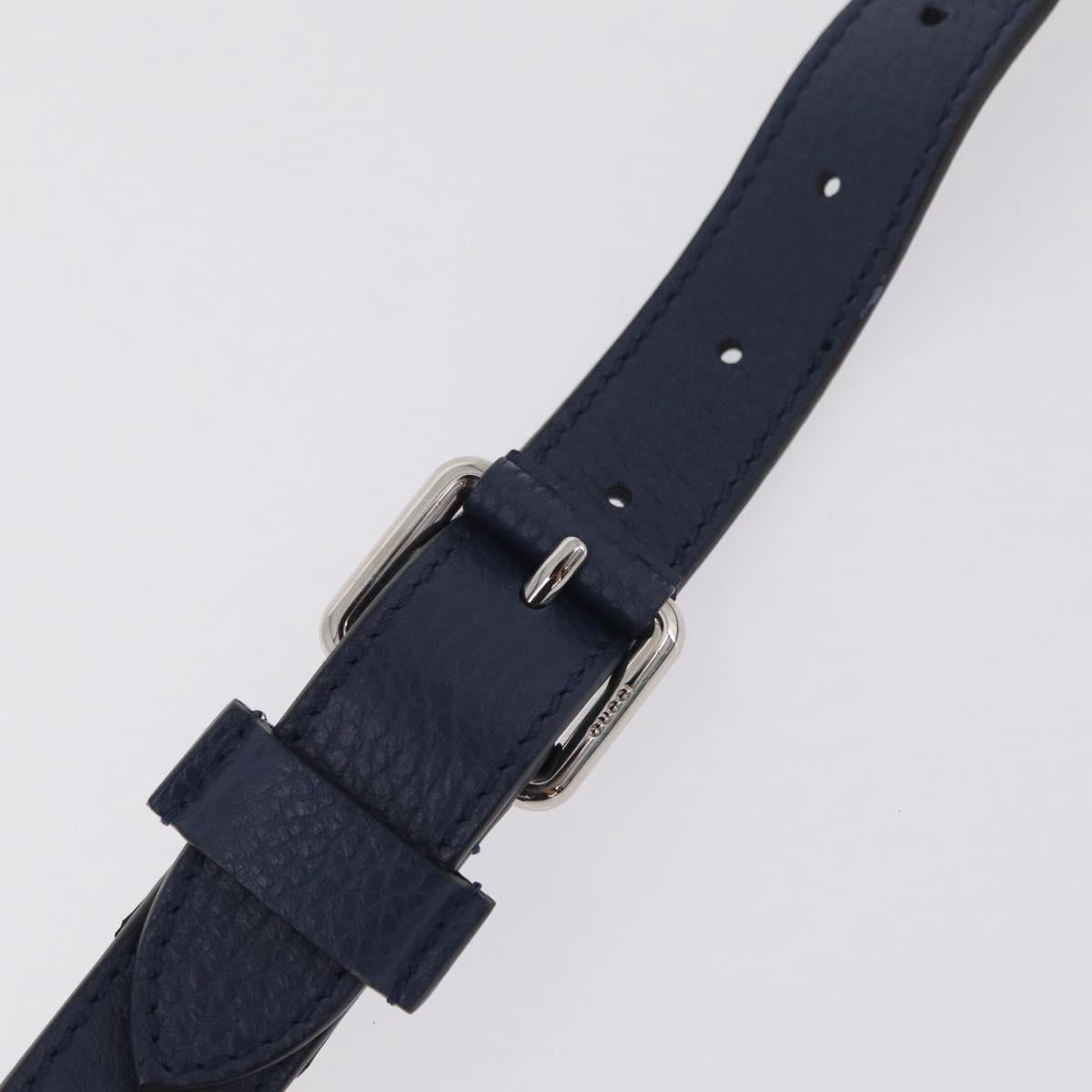GUCCI GG Shoulder Bag Nylon Navy Silver 510342 Auth ki6877