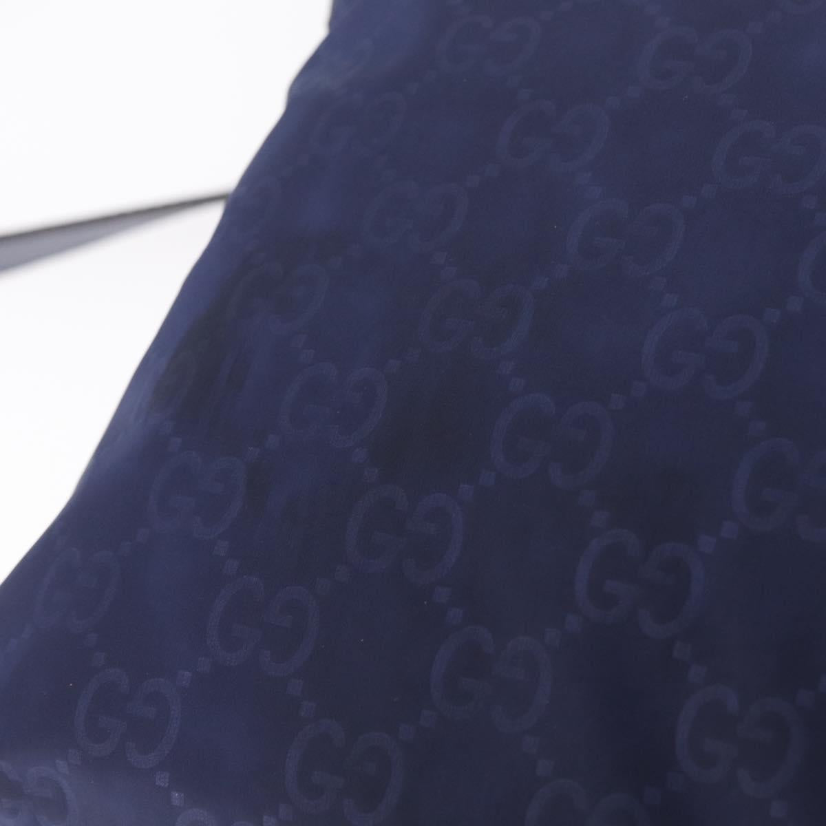 GUCCI GG Shoulder Bag Nylon Navy Silver 510342 Auth ki6877