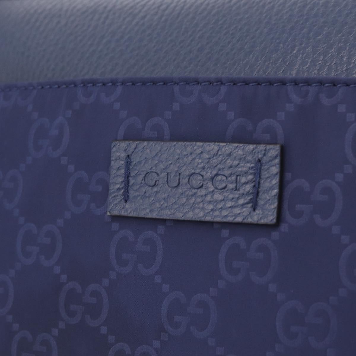 GUCCI GG Shoulder Bag Nylon Navy Silver 510342 Auth ki6877