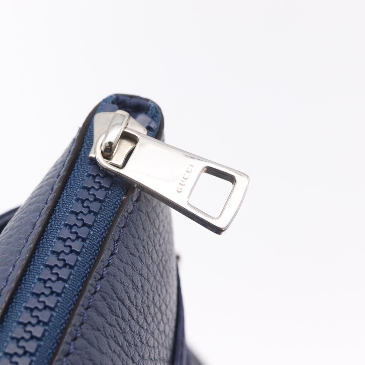 GUCCI GG Shoulder Bag Nylon Navy Silver 510342 Auth ki6877