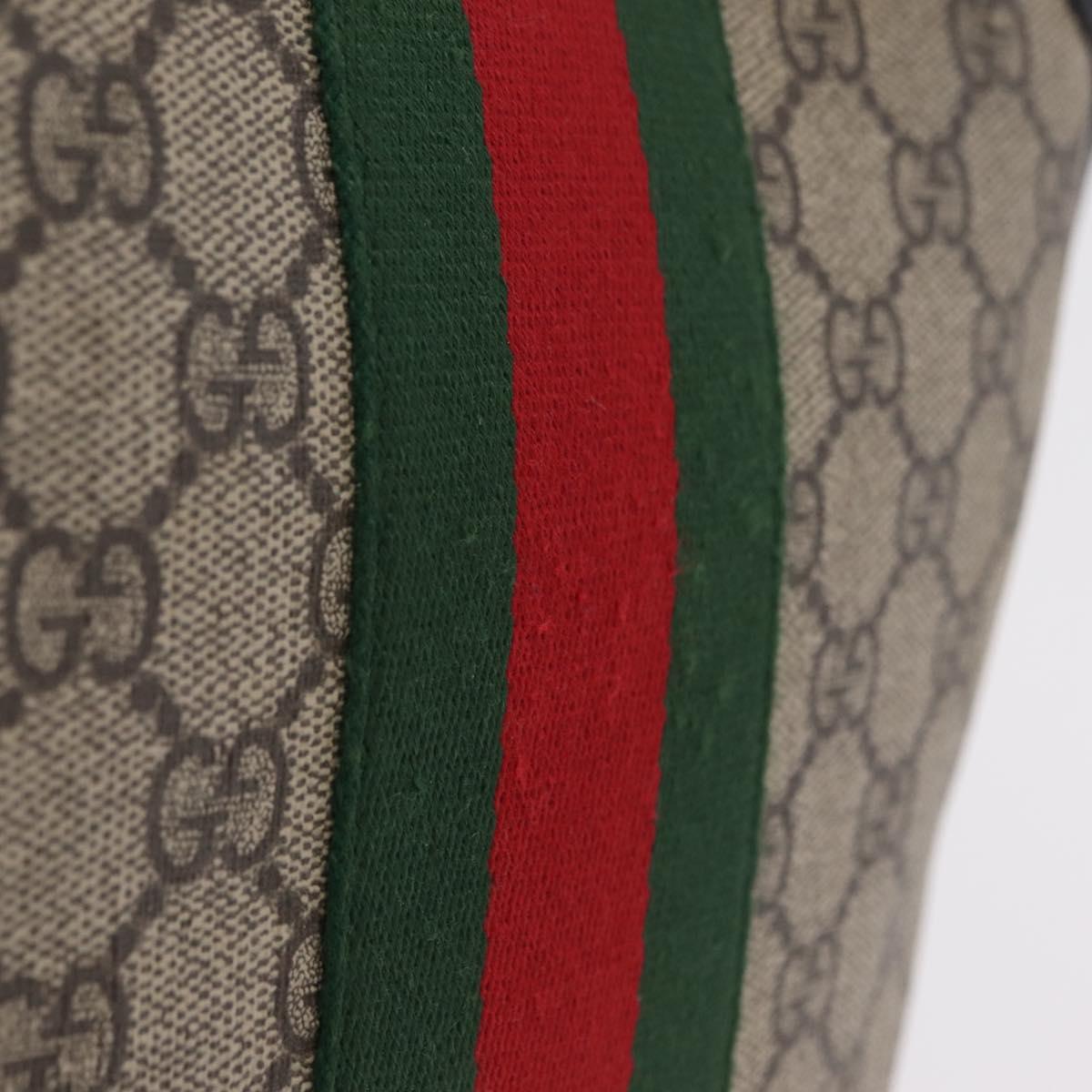 GUCCI GG Supreme Web Sherry Line Shoulder Bag PVC Beige 471454 Auth ki6878A