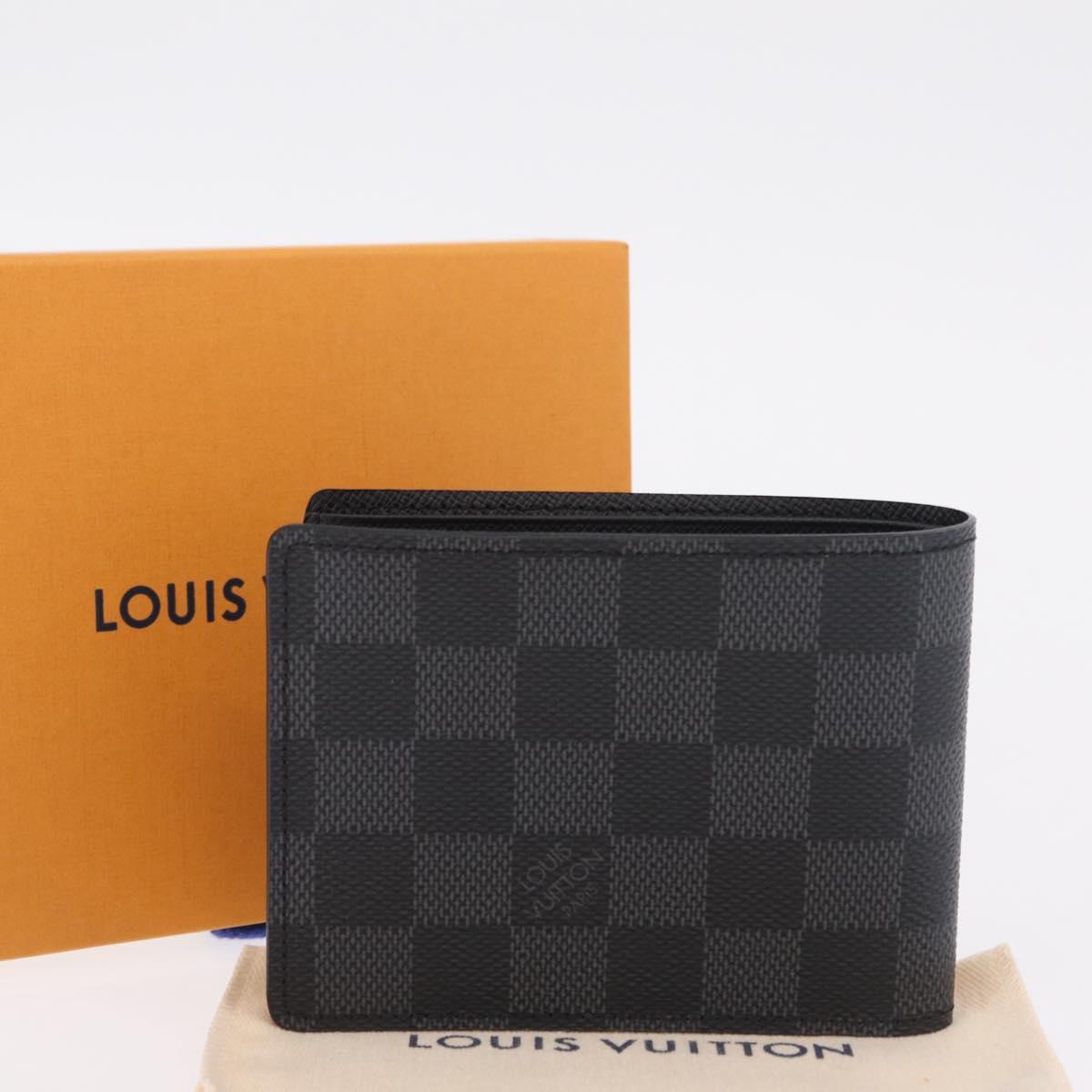 LOUIS VUITTON Damier Graphite Portefeuille Multripru Wallet N63258 Auth ki6882V