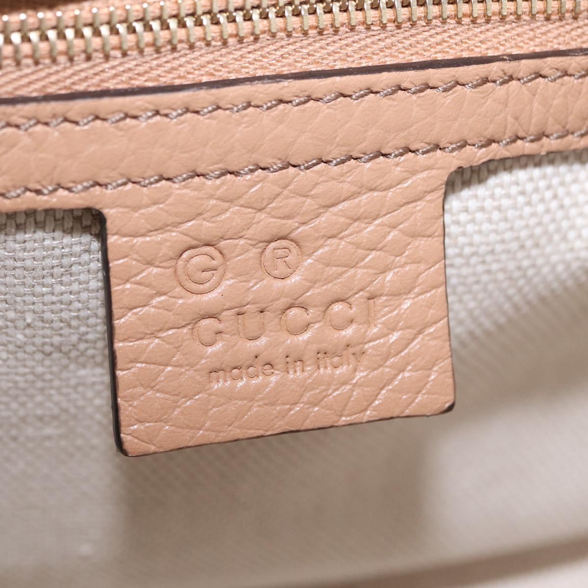GUCCI Soho Interlocking Chain Shoulder Bag Leather Beige 536224 Auth ki6884V