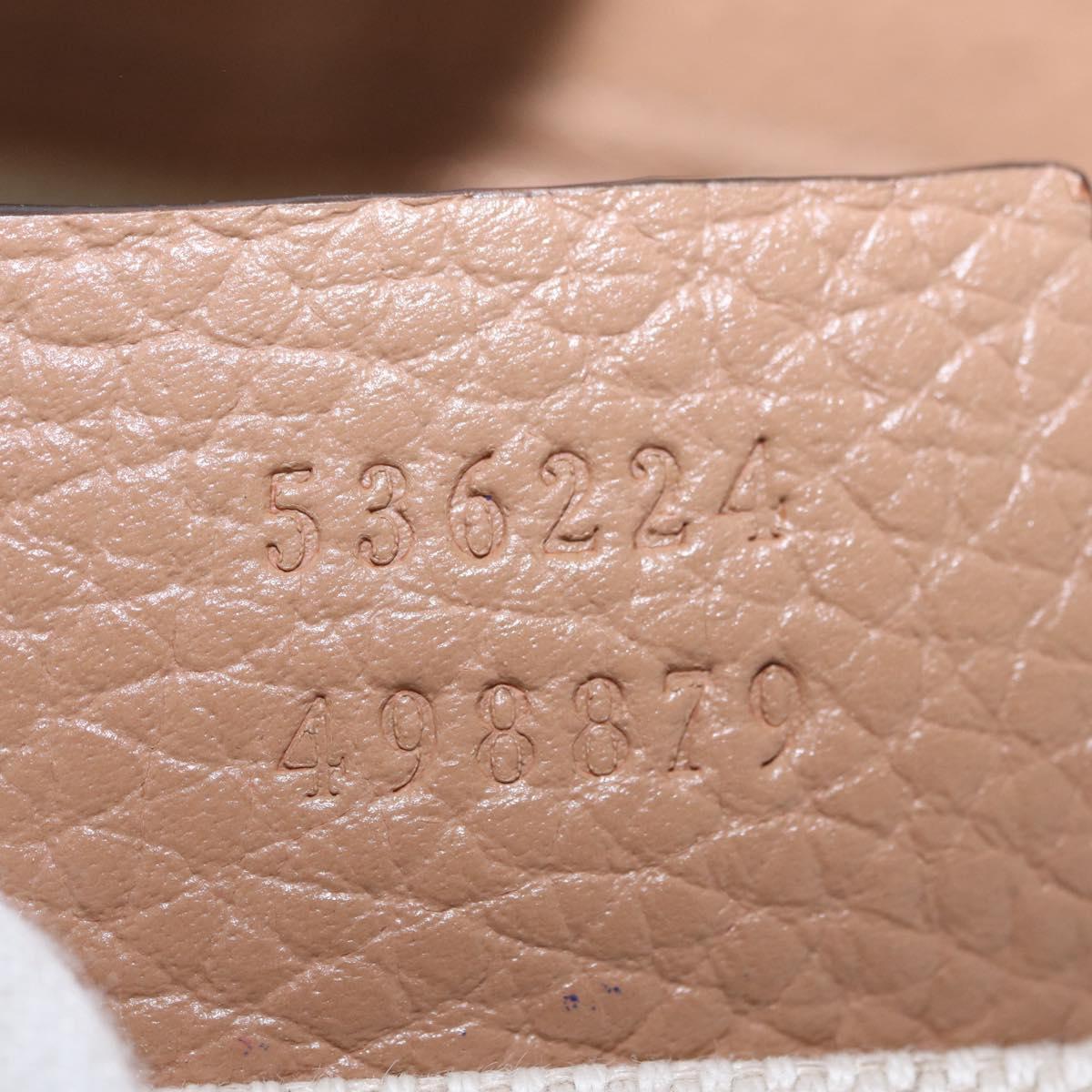 GUCCI Soho Interlocking Chain Shoulder Bag Leather Beige 536224 Auth ki6884V