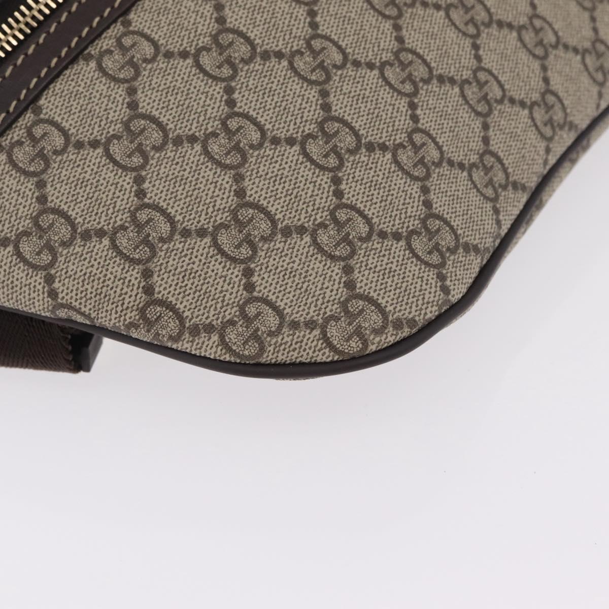 GUCCI GG Supreme Waist Bag PVC Leather Beige Gold Tone 233269 Auth ki6889V