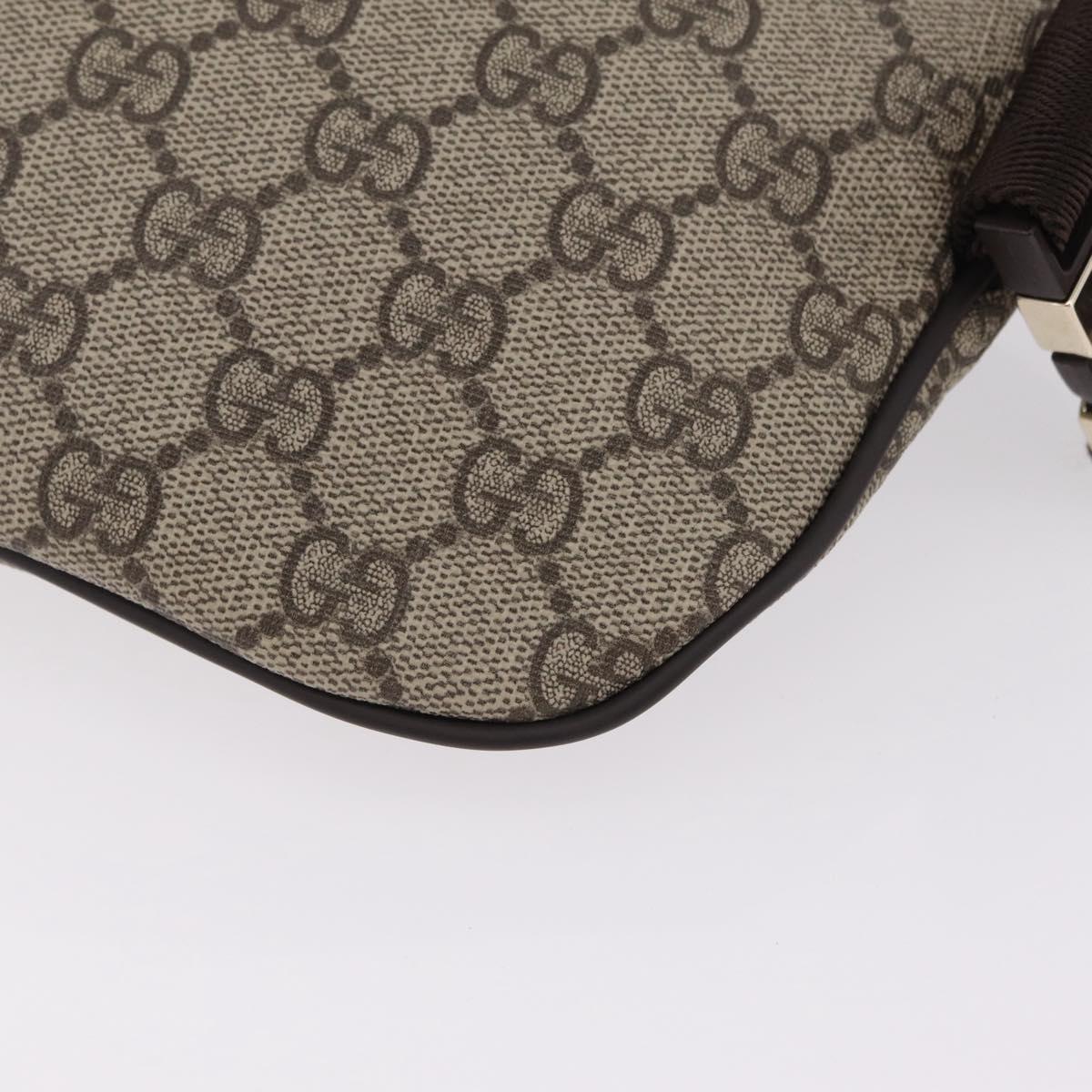 GUCCI GG Supreme Waist Bag PVC Leather Beige Gold Tone 233269 Auth ki6889V