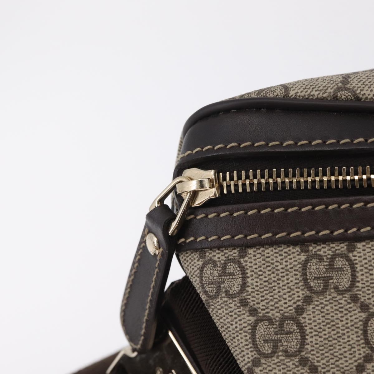 GUCCI GG Supreme Waist Bag PVC Leather Beige Gold Tone 233269 Auth ki6889V