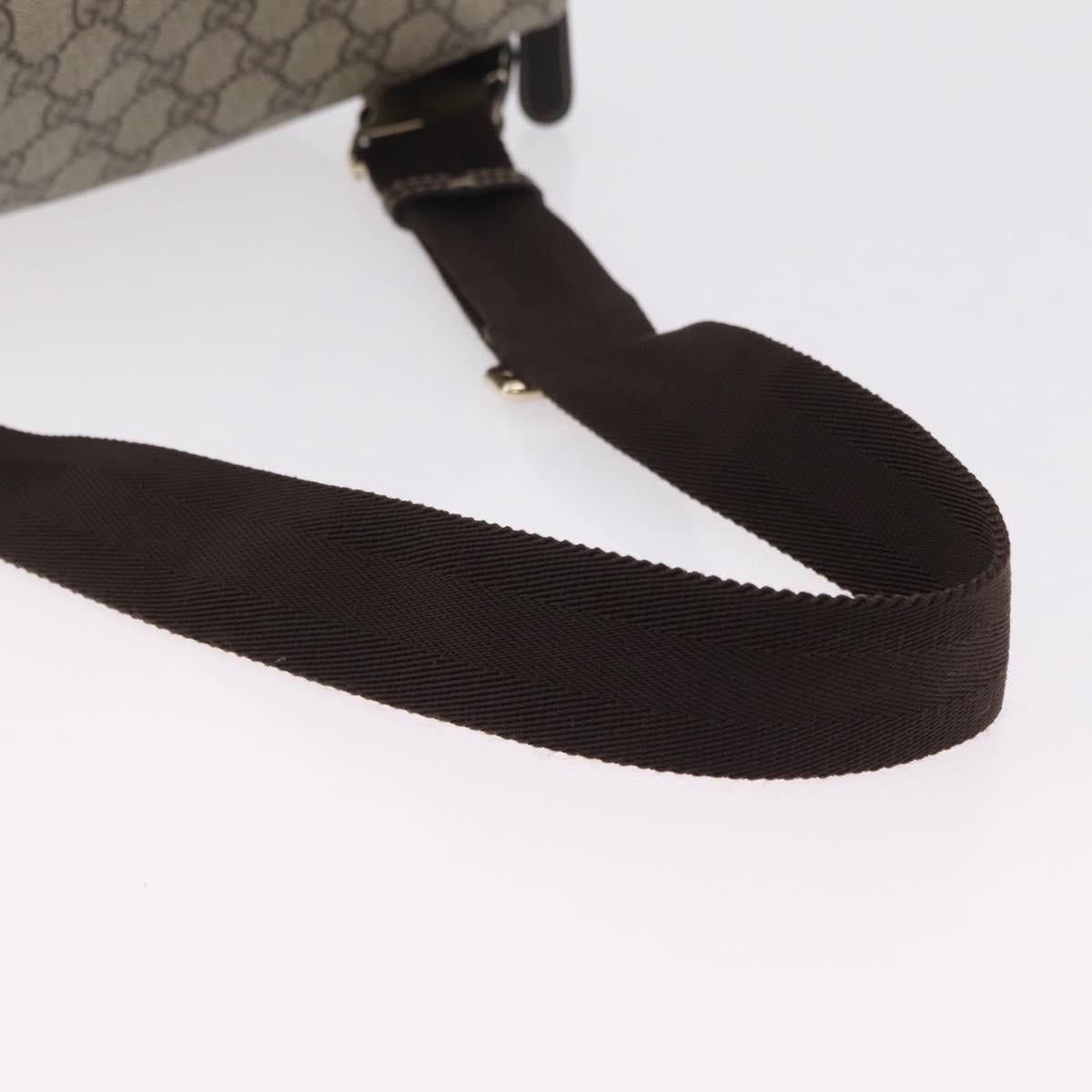 GUCCI GG Supreme Waist Bag PVC Leather Beige Gold Tone 233269 Auth ki6889V