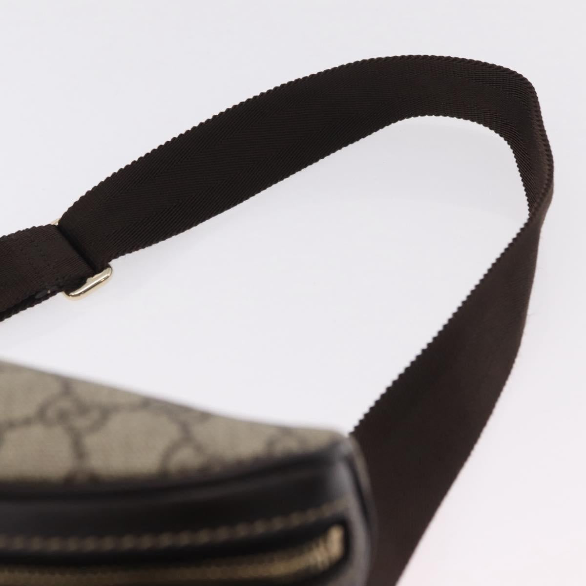 GUCCI GG Supreme Waist Bag PVC Leather Beige Gold Tone 233269 Auth ki6889V