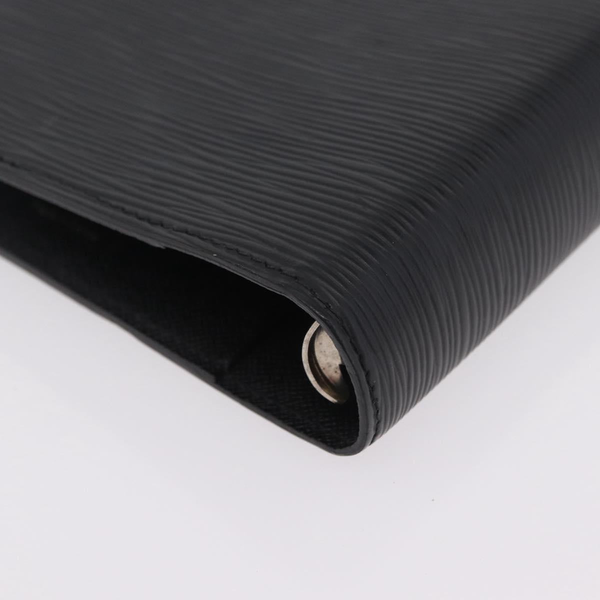 LOUIS VUITTON Epi Agenda MM Day Planner Cover Black R20042 LV Auth ki6894