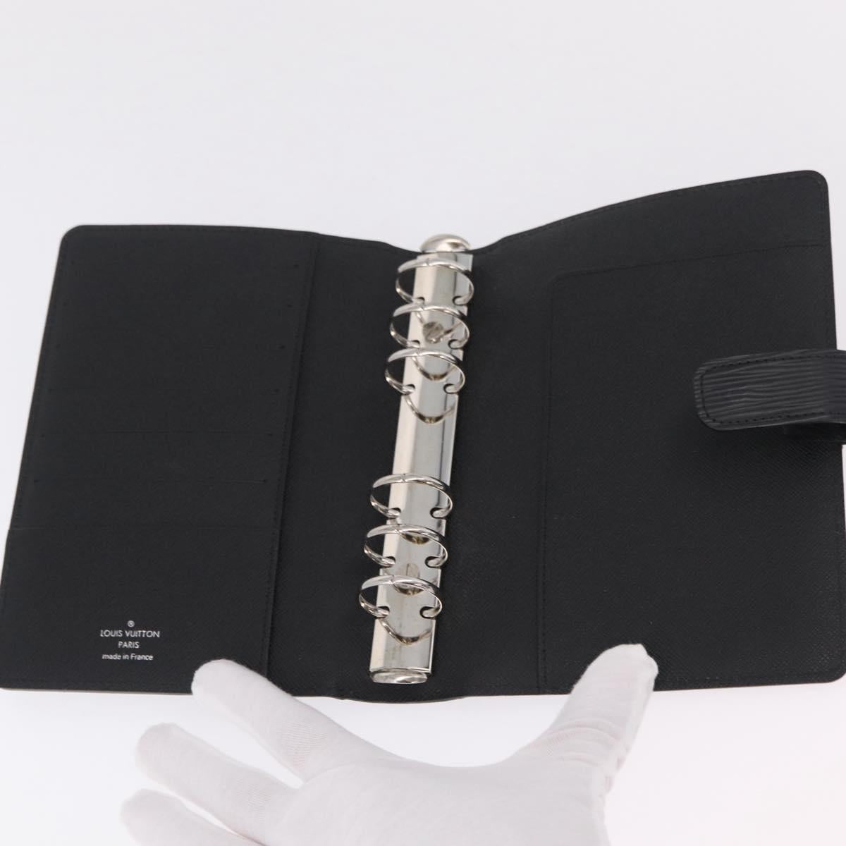 LOUIS VUITTON Epi Agenda MM Day Planner Cover Black R20042 LV Auth ki6894