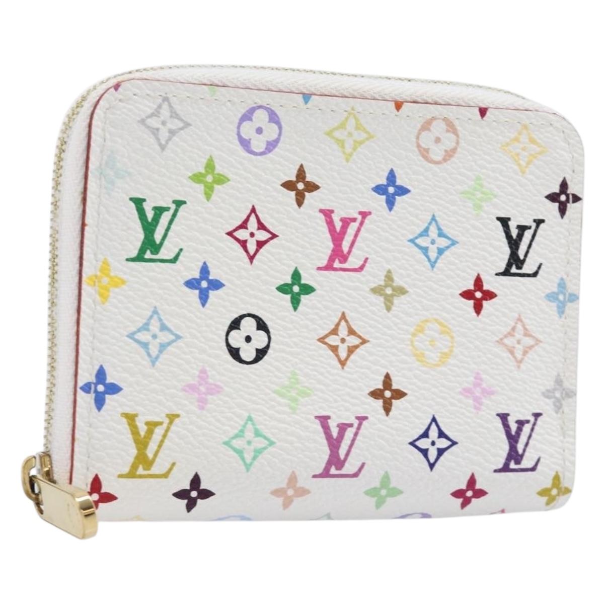 LOUIS VUITTON Monogram Multicolor Zippy Coin Purse White M93741 LV Auth ki6904M