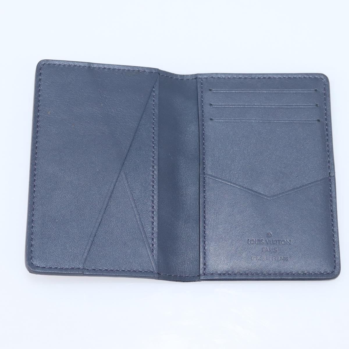 LOUIS VUITTON Damier Infini Organizer Dupoch Card Case Navy N60330 Auth ki6905M