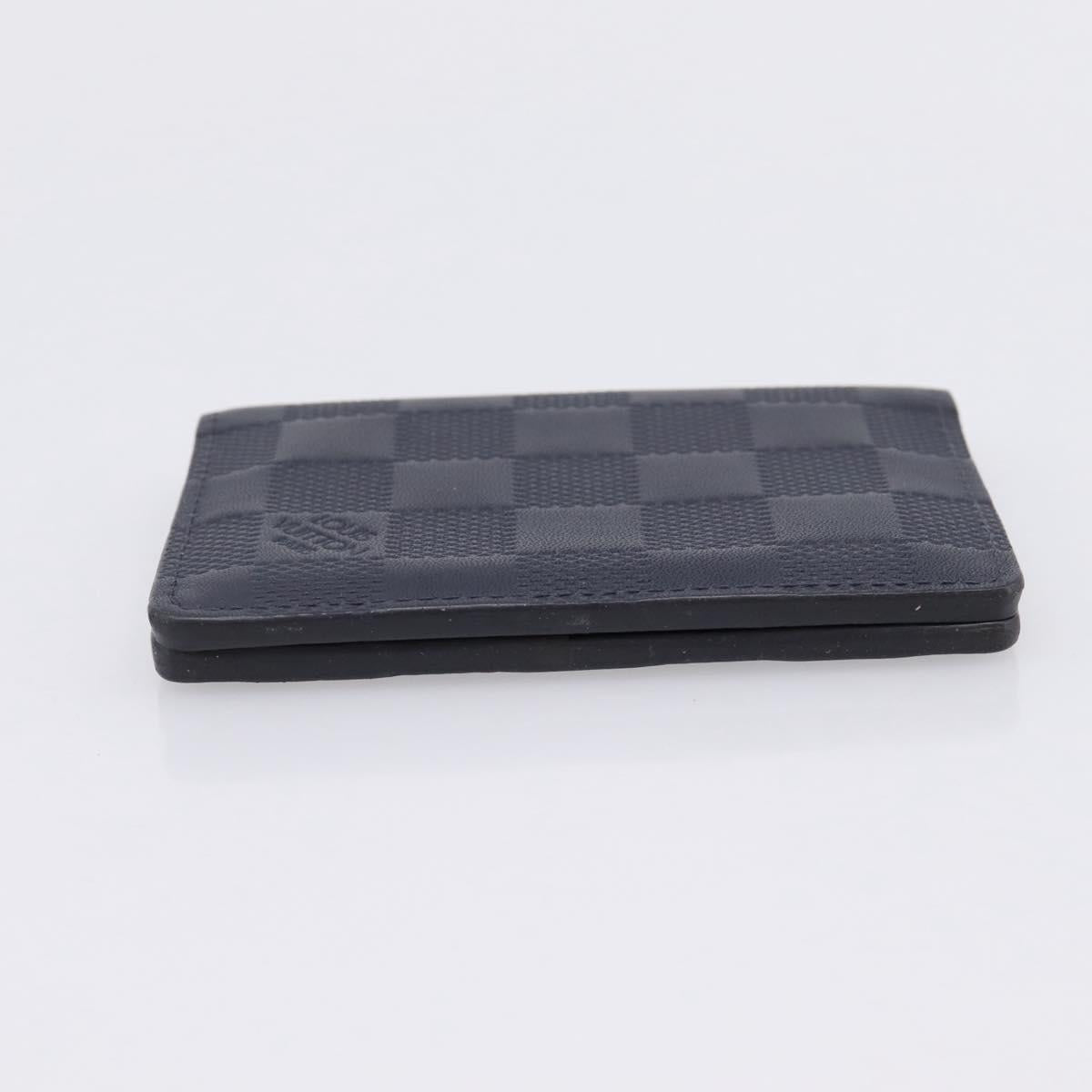 LOUIS VUITTON Damier Infini Organizer Dupoch Card Case Navy N60330 Auth ki6905M