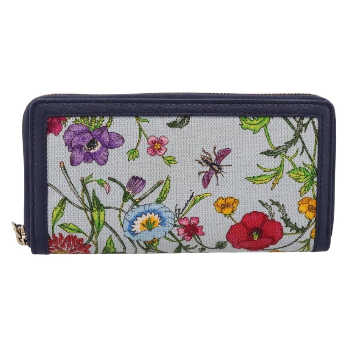 GUCCI Japan's 50th Anniversary Flower Pattern Wallet Canvas 356708 Auth ki6912M