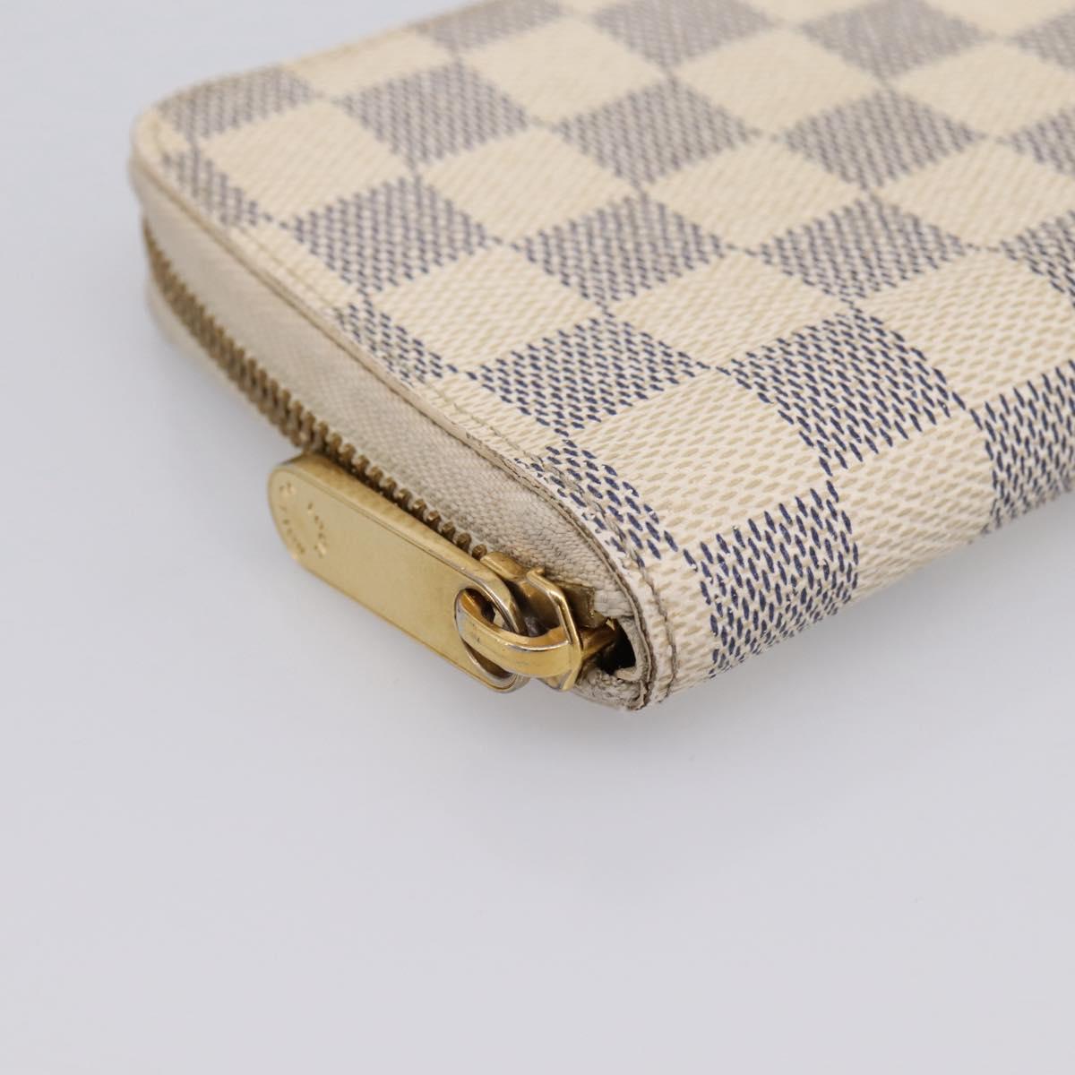 LOUIS VUITTON Damier Azur Zippy Compact Wallet Long Wallet N60029 Auth ki6921A