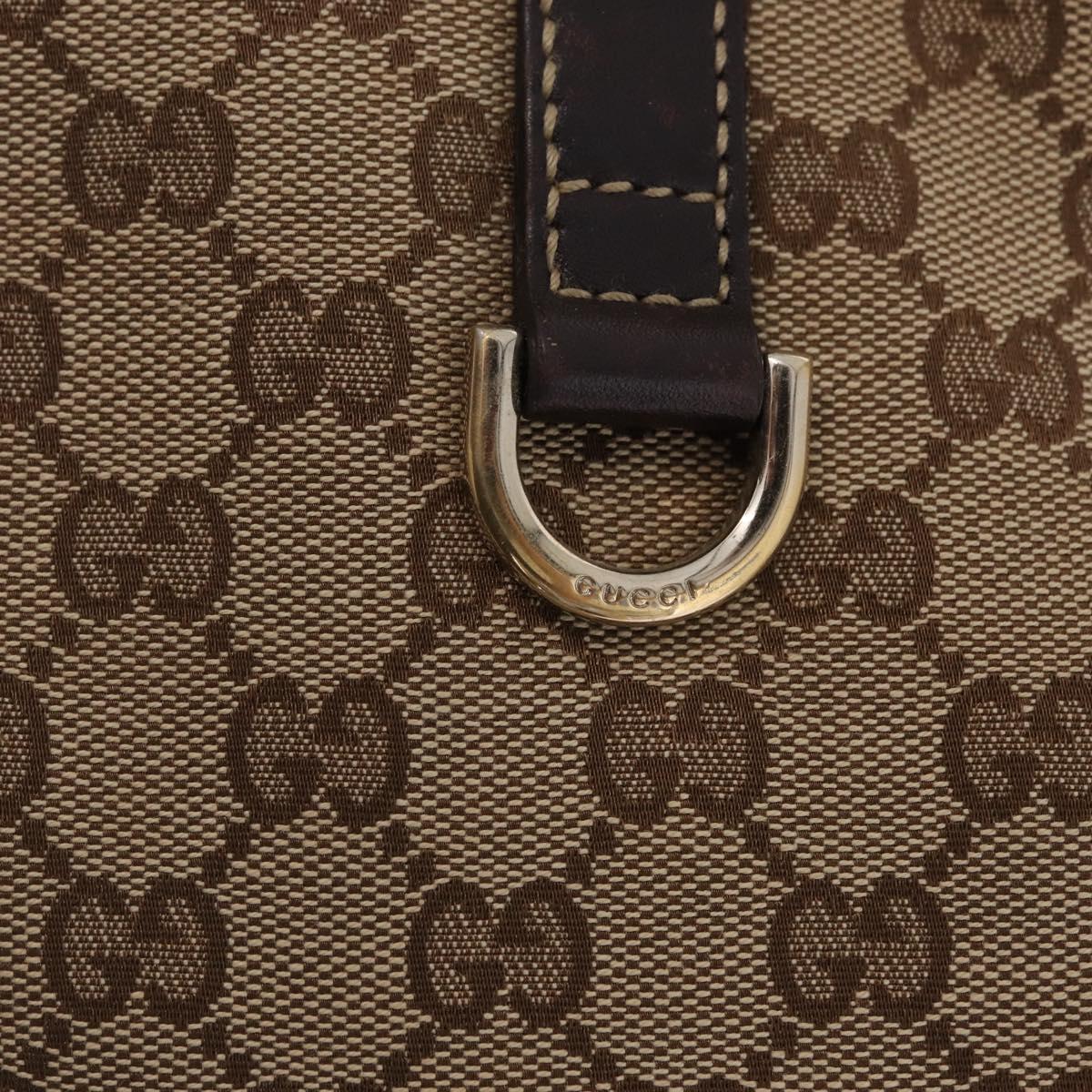 GUCCI GG Canvas Tote Bag Beige Gold Tone 169946 Auth ki6925