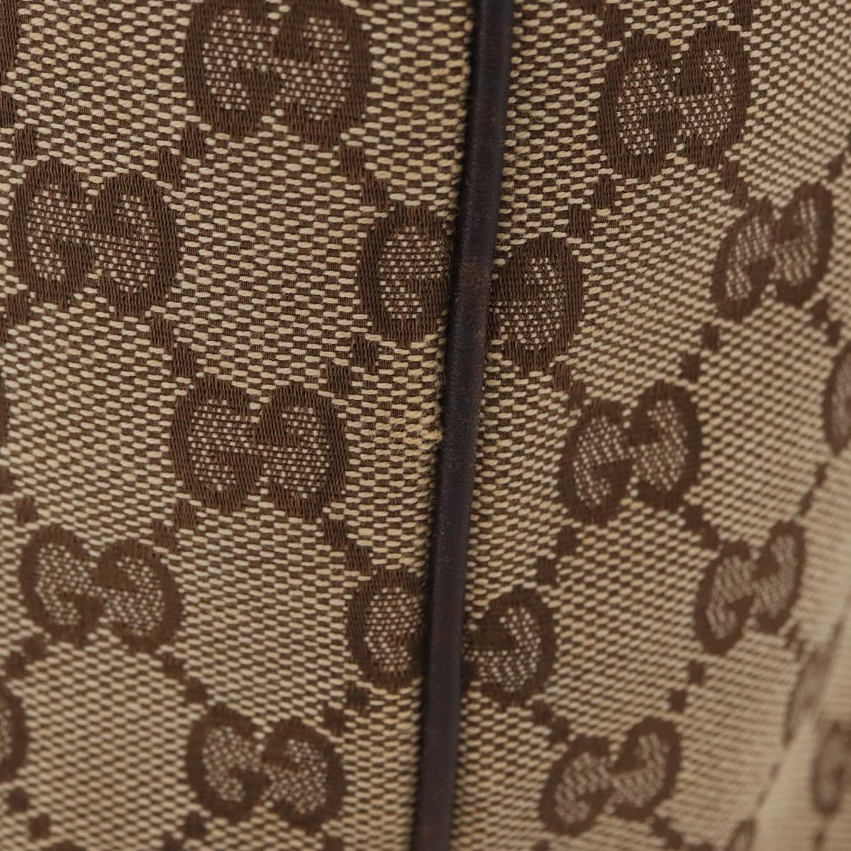 GUCCI GG Canvas Tote Bag Beige Gold Tone 169946 Auth ki6925