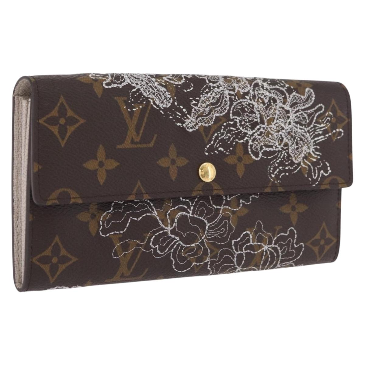 LOUIS VUITTON Monogram Dentelle Portefeiulle Sarah Wallet M95390 LV Auth ki6932M