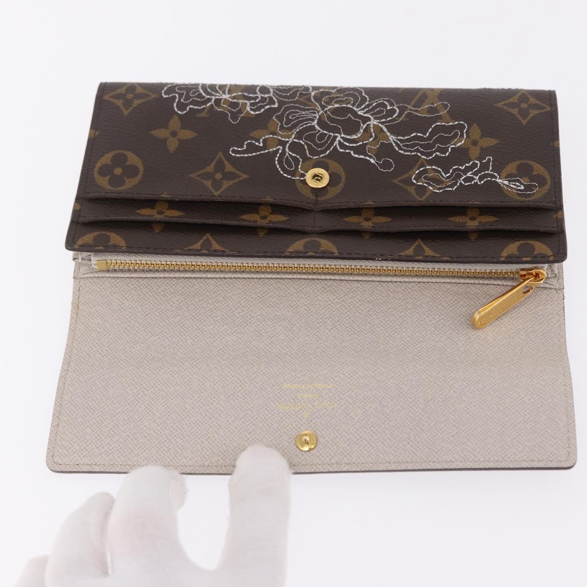 LOUIS VUITTON Monogram Dentelle Portefeiulle Sarah Wallet M95390 LV Auth ki6932M