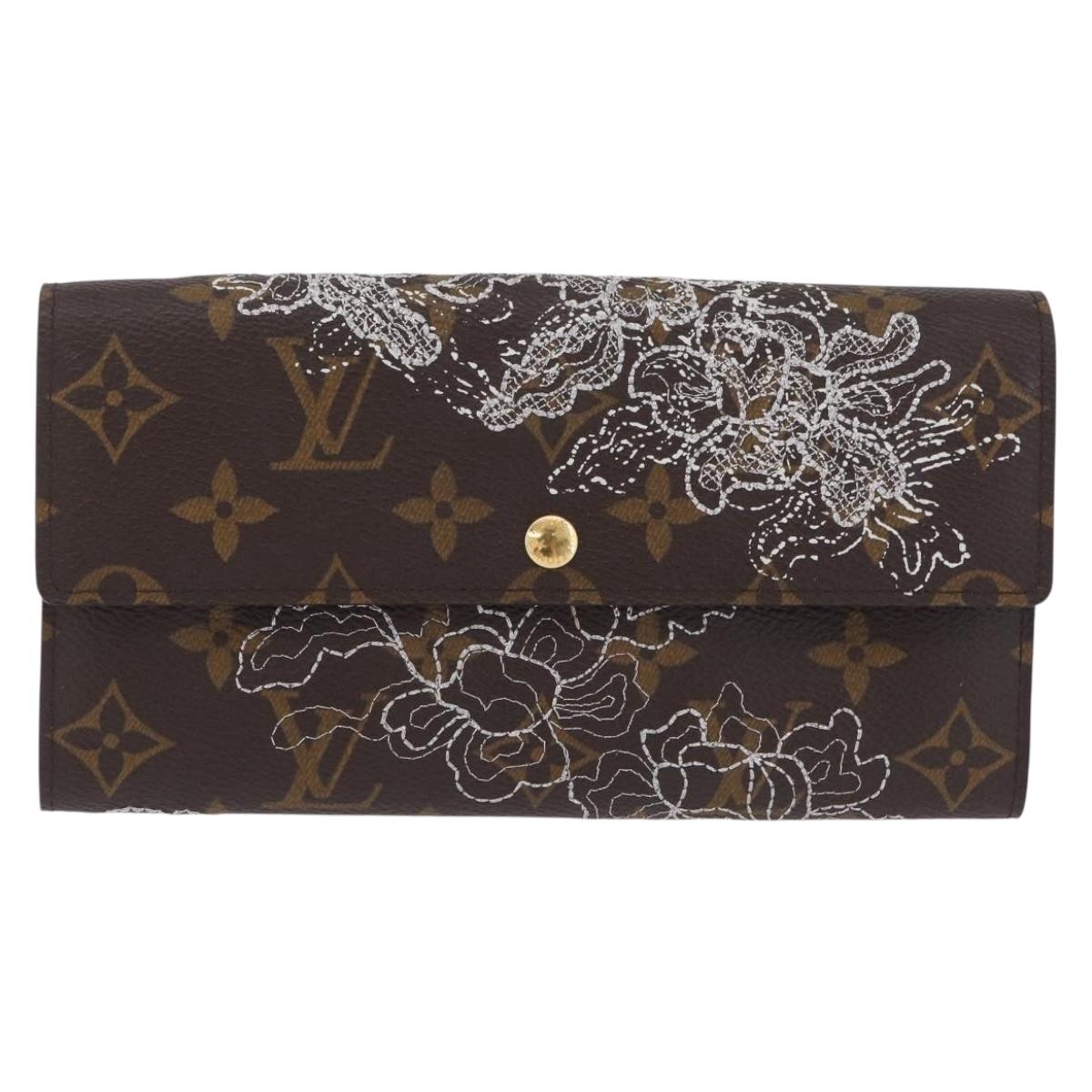 LOUIS VUITTON Monogram Dentelle Portefeiulle Sarah Wallet M95390 LV Auth ki6932M