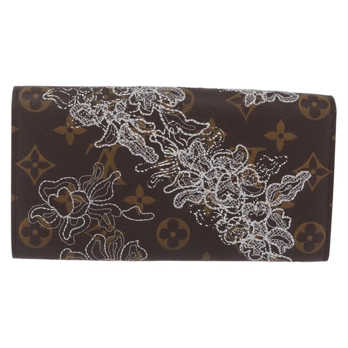 LOUIS VUITTON Monogram Dentelle Portefeiulle Sarah Wallet M95390 LV Auth ki6932M