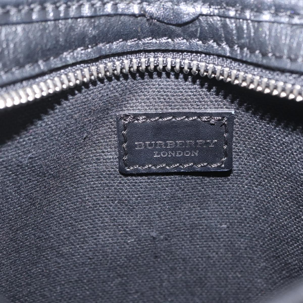 BURBERRY Nova Check Shoulder Bag PVC Leather Beige Silver Auth ki6942V