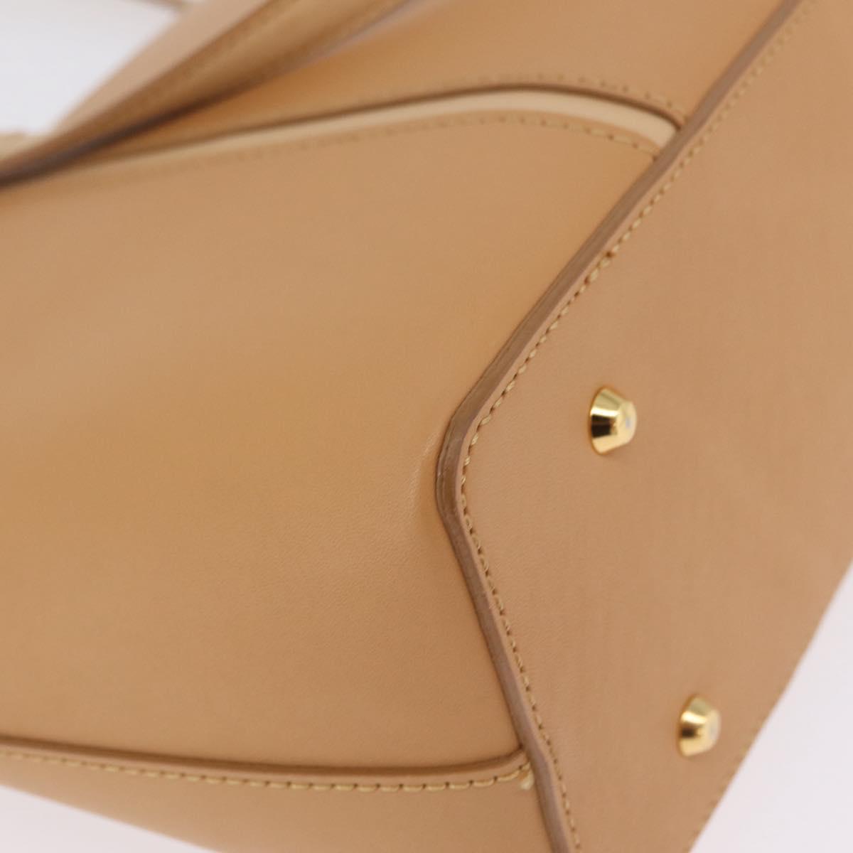 BURBERRY Nova Check Shoulder Bag Leather Beige Gold Tone Auth ki6944A