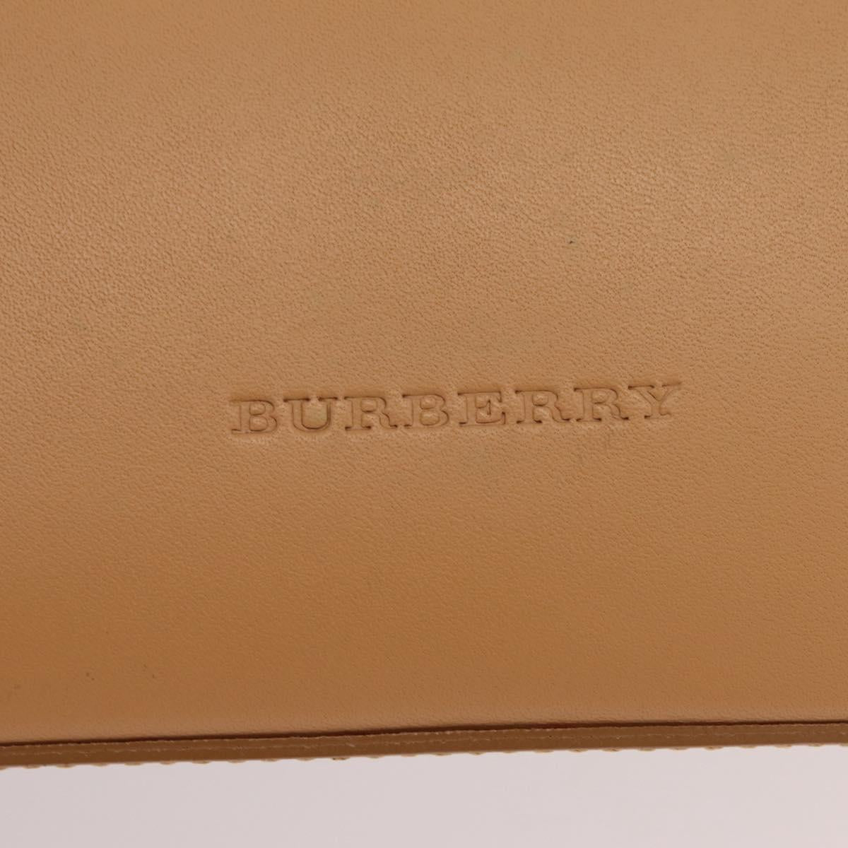 BURBERRY Nova Check Shoulder Bag Leather Beige Gold Tone Auth ki6944A