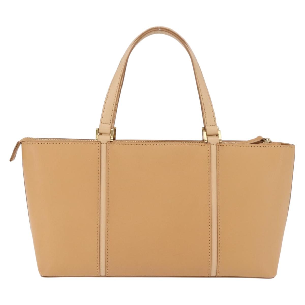 BURBERRY Nova Check Shoulder Bag Leather Beige Gold Tone Auth ki6944A