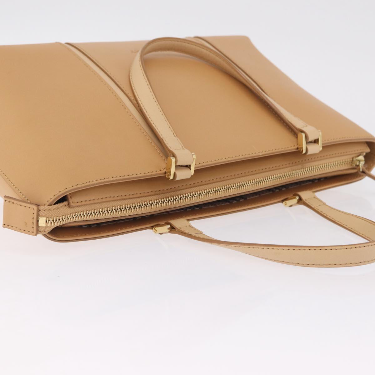 BURBERRY Nova Check Shoulder Bag Leather Beige Gold Tone Auth ki6944A