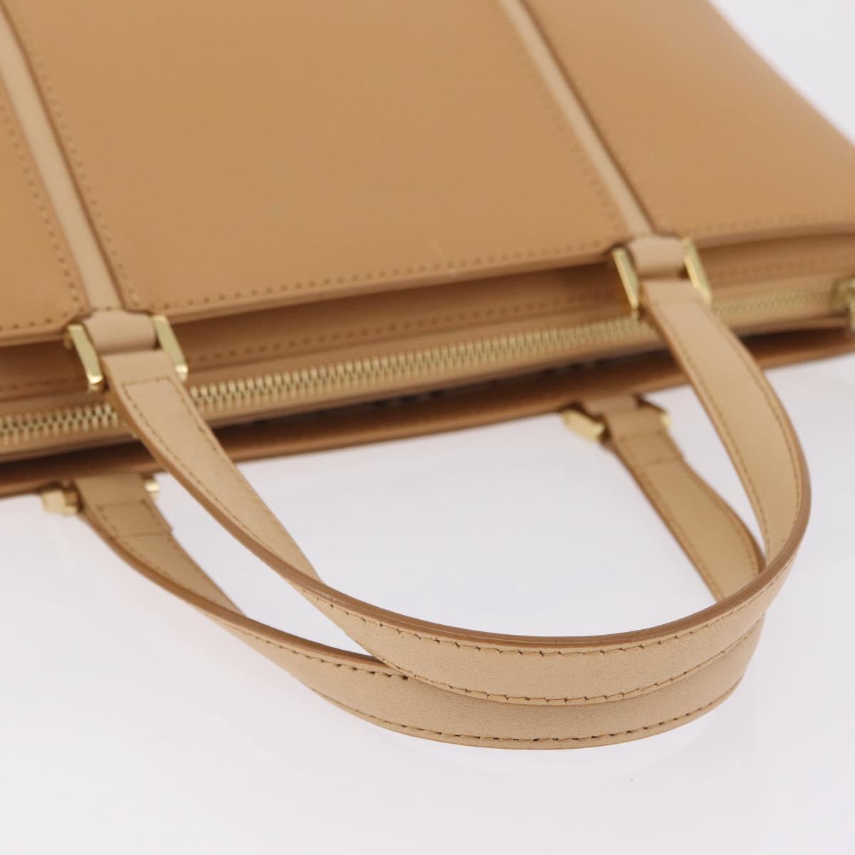 BURBERRY Nova Check Shoulder Bag Leather Beige Gold Tone Auth ki6944A