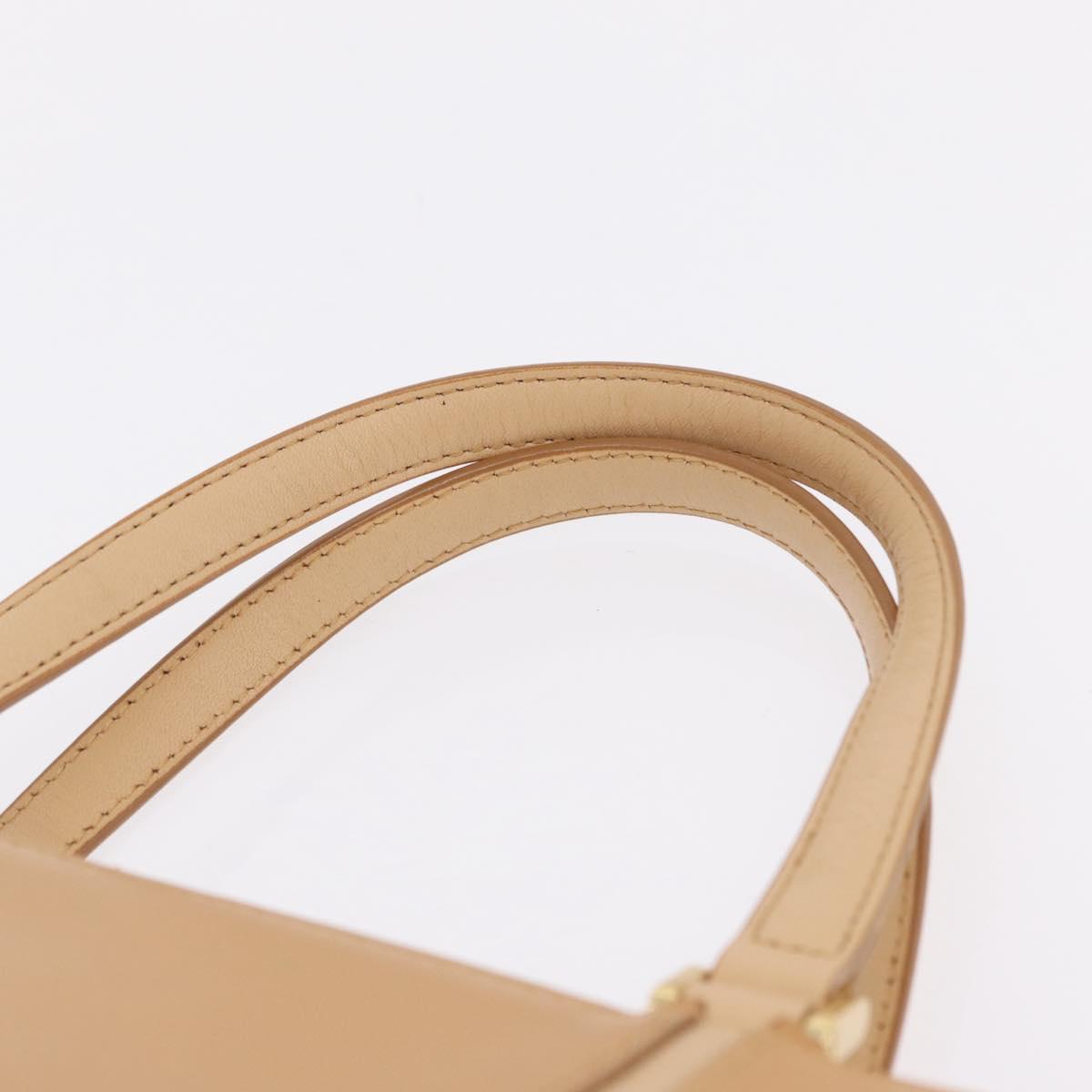 BURBERRY Nova Check Shoulder Bag Leather Beige Gold Tone Auth ki6944A
