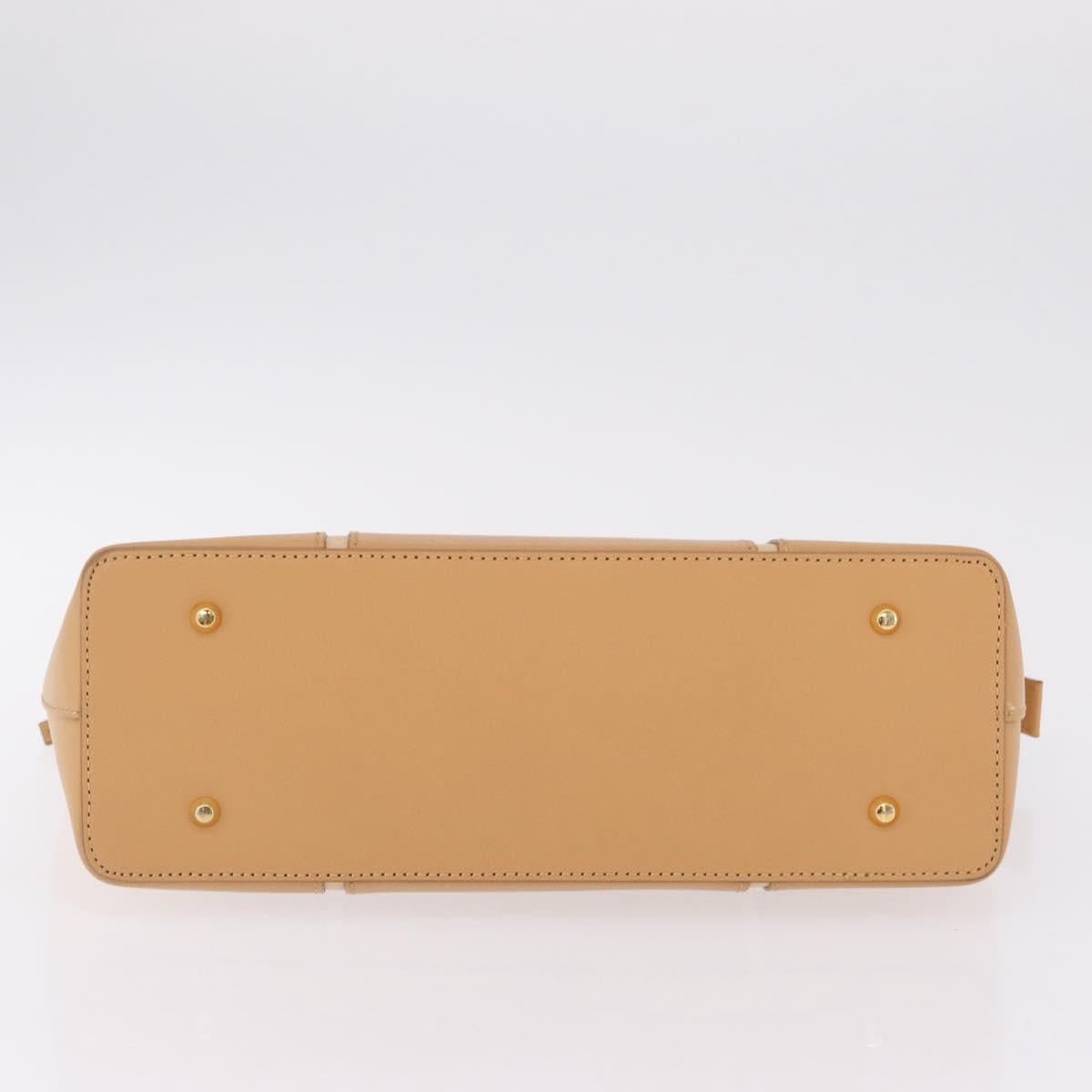 BURBERRY Nova Check Shoulder Bag Leather Beige Gold Tone Auth ki6944A