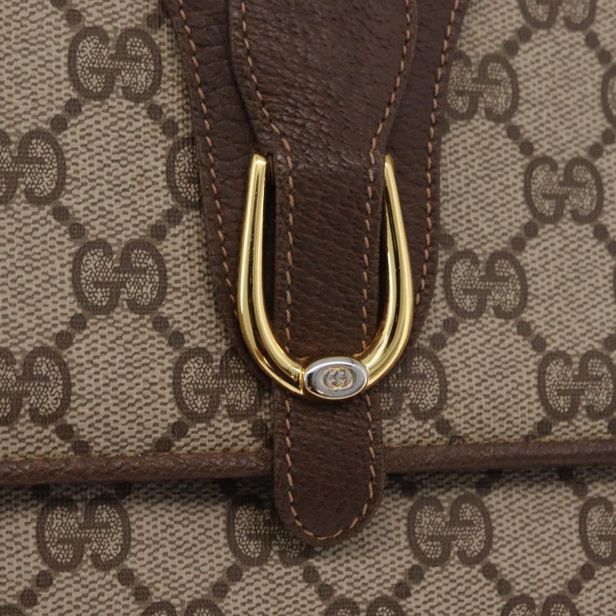 GUCCI GG Supreme Shoulder Bag PVC Beige Gold Tone 904 02 050 Auth ki6946