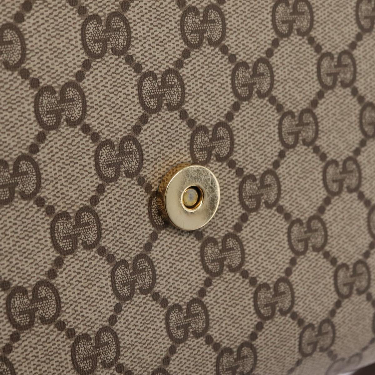 GUCCI GG Supreme Shoulder Bag PVC Beige Gold Tone 904 02 050 Auth ki6946