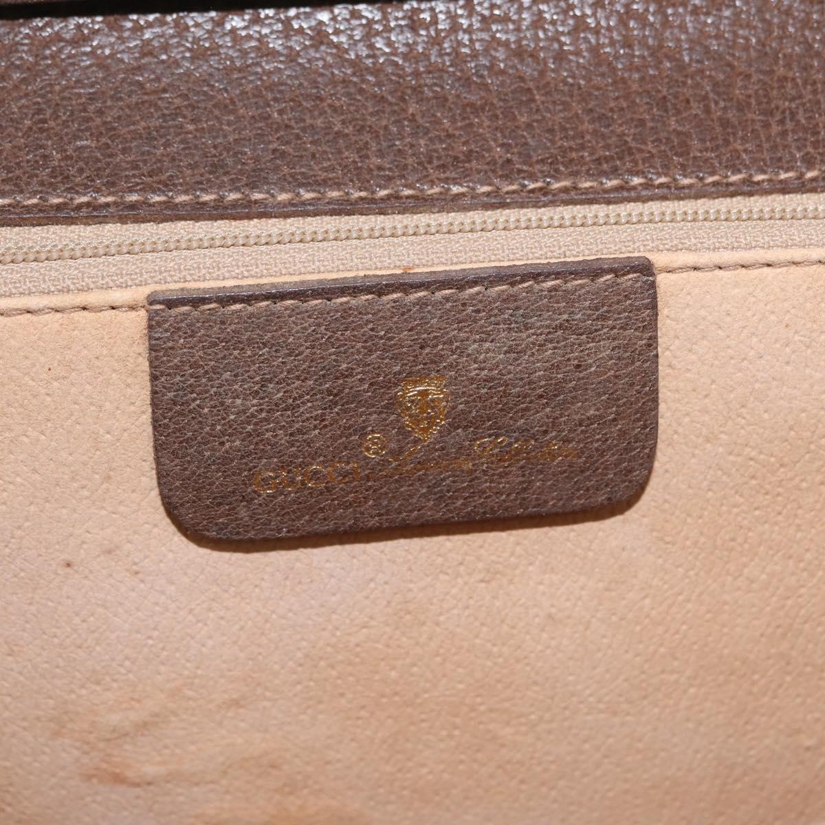 GUCCI GG Supreme Shoulder Bag PVC Beige Gold Tone 904 02 050 Auth ki6946