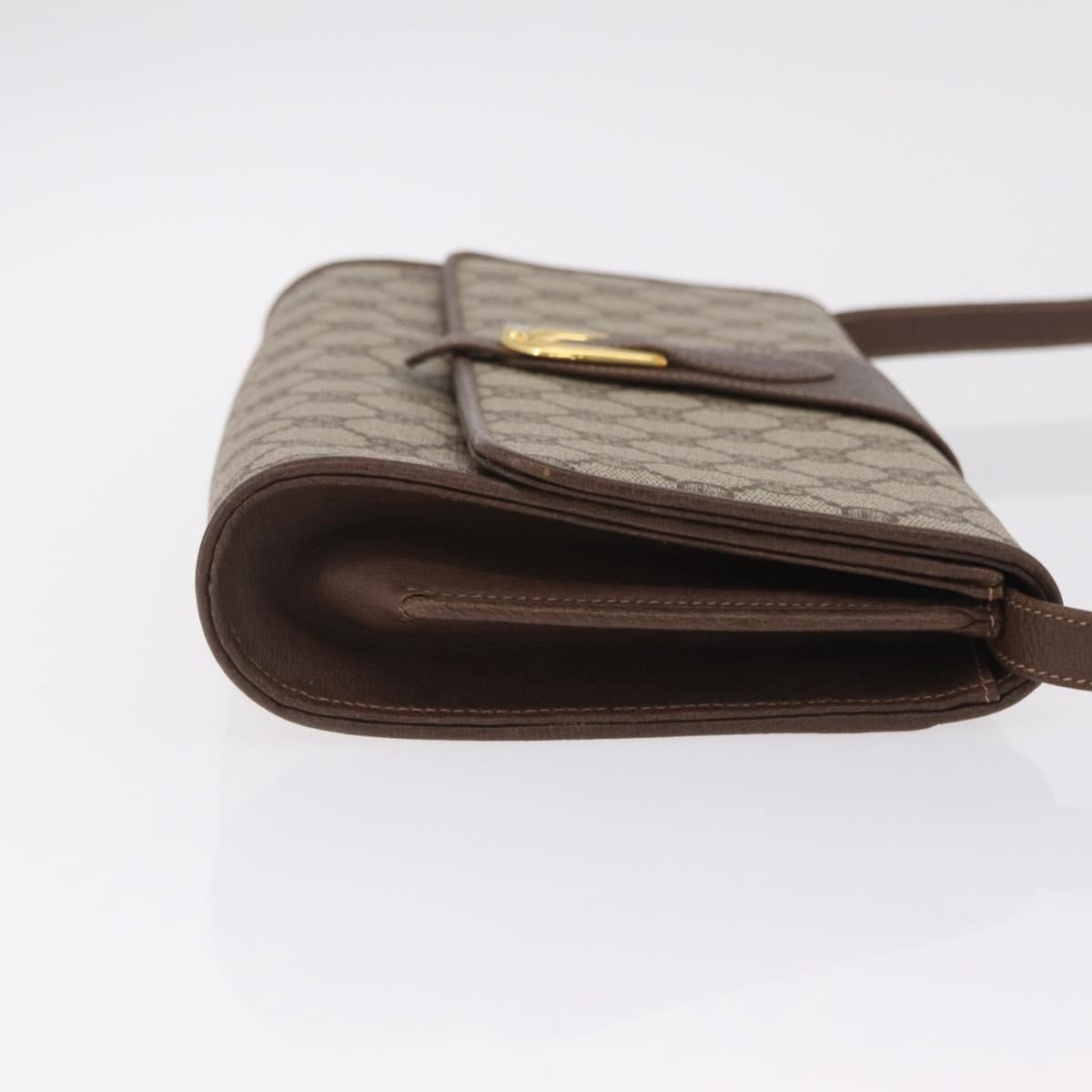GUCCI GG Supreme Shoulder Bag PVC Beige Gold Tone 904 02 050 Auth ki6946