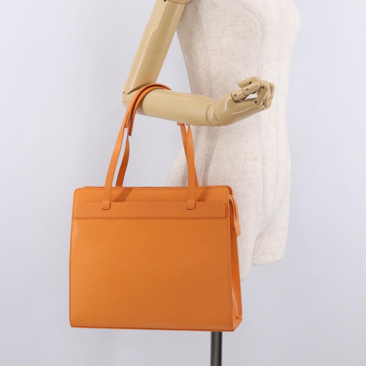 LOUIS VUITTON Epi Croisette PM Tote Bag Orange Mandarin M5249H LV Auth ki6947V